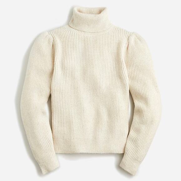 J. Crew Sweaters - NEW J.Crew Cropped Puff Sleeve Turtleneck Sweater Size Small